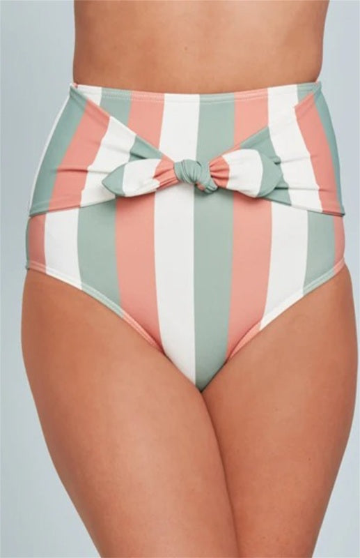 Women's Printed Bow High Waist Swim Shorts