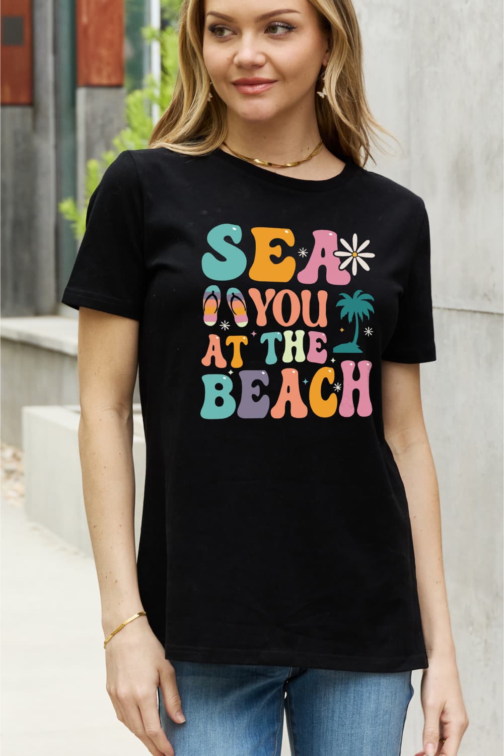 Simply Love Full Size SEA YOU AT THE BEACH Graphic Cotton Tee