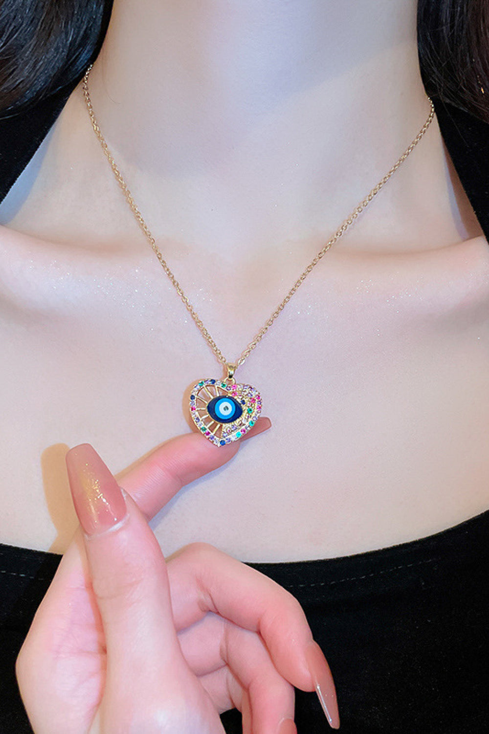 18K Gold-Plated Evil Eye Pendant Necklace