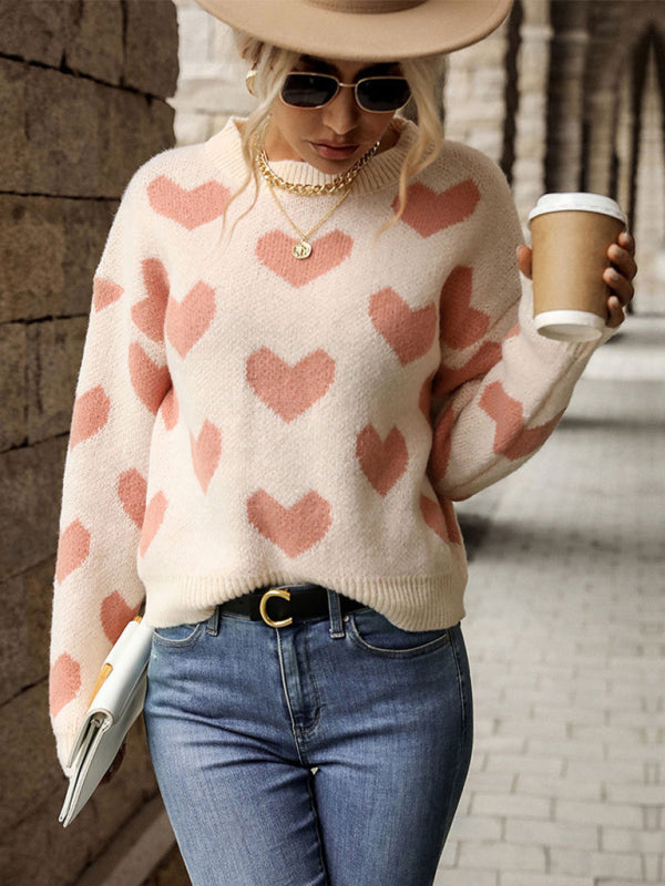 Women’s Adorable Heart Printed Sweater