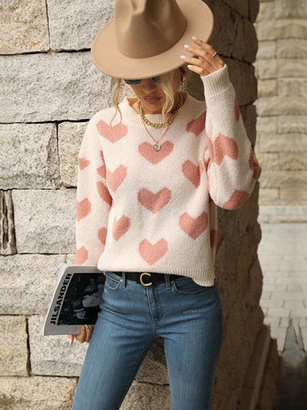 Women’s Adorable Heart Printed Sweater