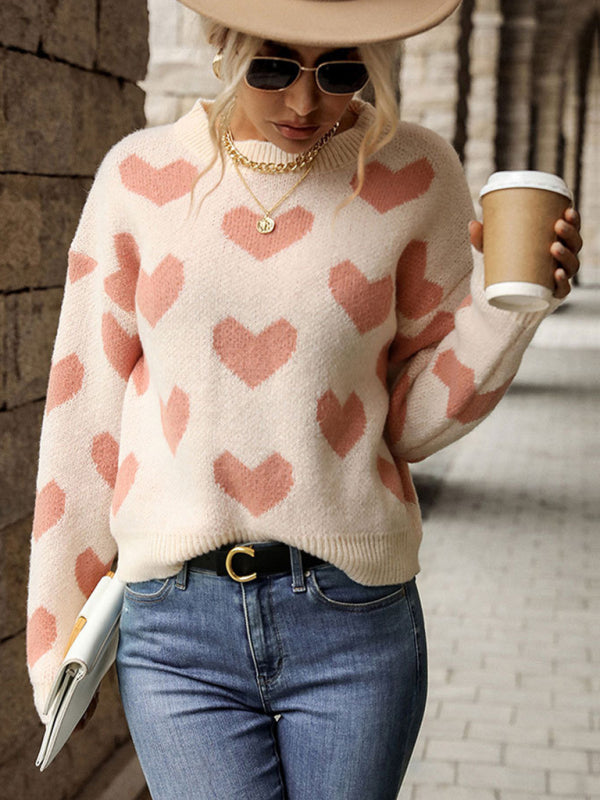Women’s Adorable Heart Printed Sweater