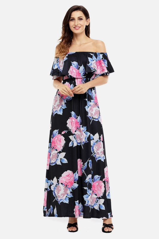 Floral Off Shoulder Maxi Dress