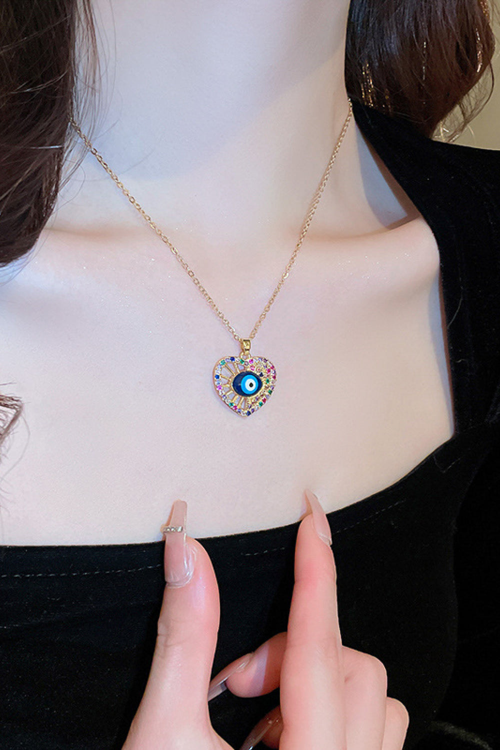 18K Gold-Plated Evil Eye Pendant Necklace