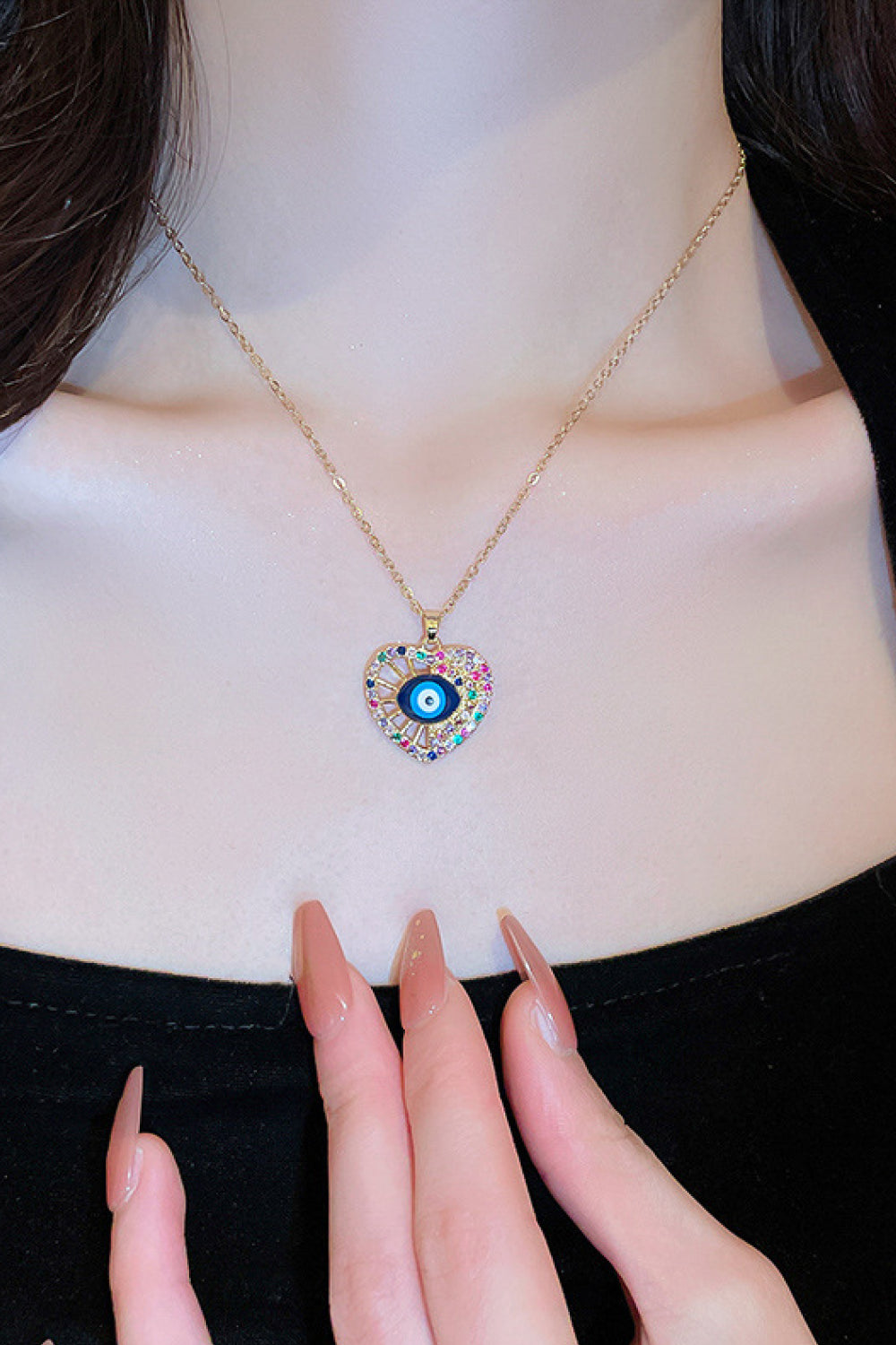 18K Gold-Plated Evil Eye Pendant Necklace