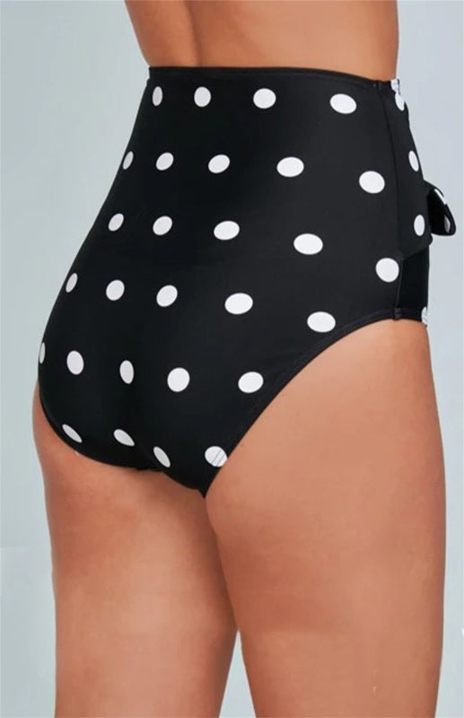 Women's Printed Bow High Waist Swim Shorts