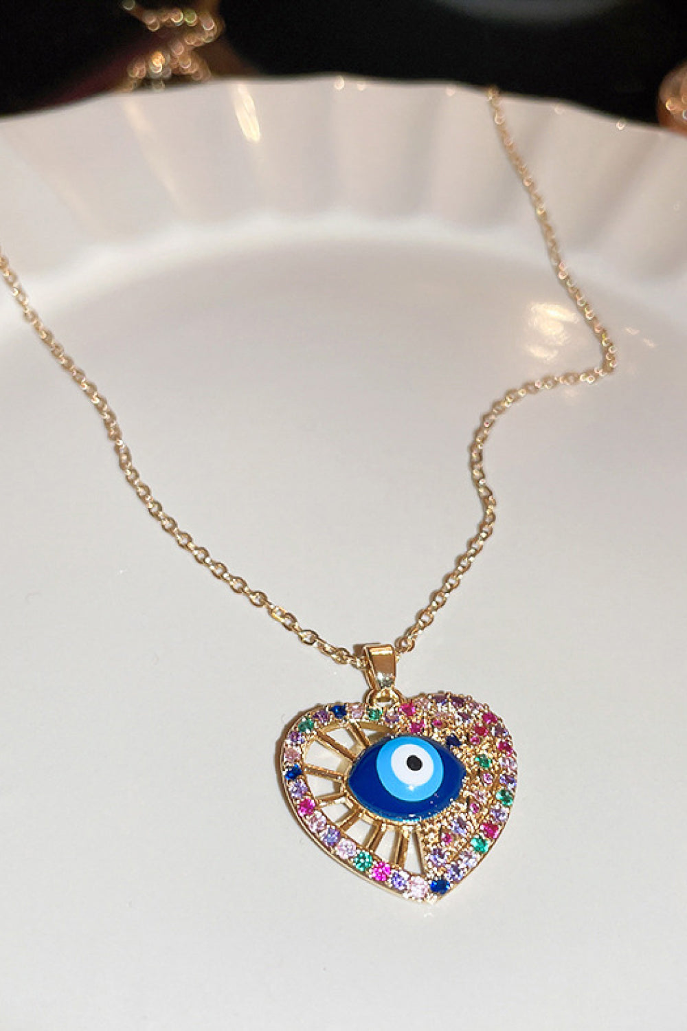 18K Gold-Plated Evil Eye Pendant Necklace